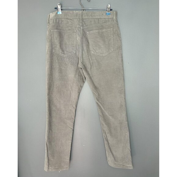 J Crew Pants Mens 31x30 (32X30) Gray Flex Slim Corduroy 5-Pocket Casual Stretch - Picture 2 of 16